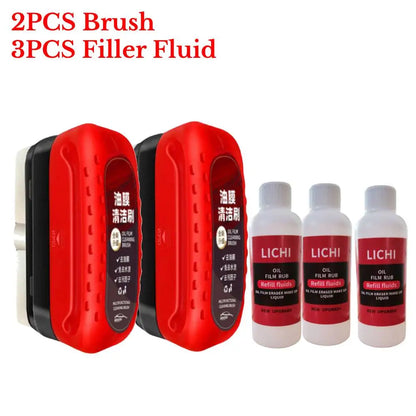 Car Glass Oil Film Remover – Powerful Windshield Cleaner with Sponge Brush for Water Spot & Stain Removal Auto Detailing