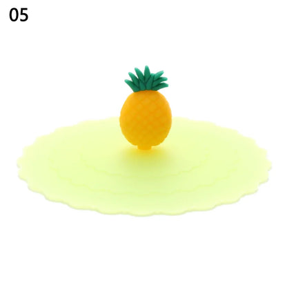Cartoon 10cm Cute Silicone Cup Cover - Heat-Resistant, Leak-Proof, Dustproof Sealed Lid for Tea Cups