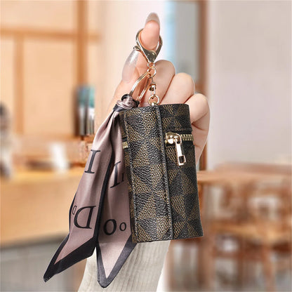 Plaid Mini Coin Purse - Compact Keychain Pendant Bag for Coins, Earbuds & Small Essentials