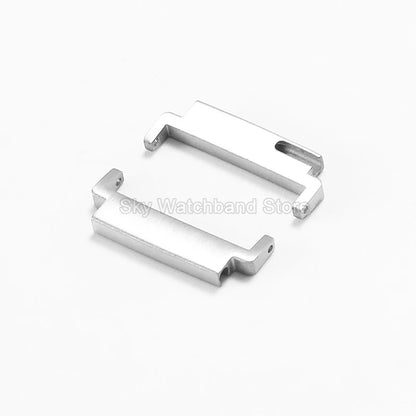 Black and Silver Watchband Connector for Casio G-Shock AE1000, AE1100, AE1200, W-218H & W-800H - 18mm to 20mm Corrosion-Resistant Adapter