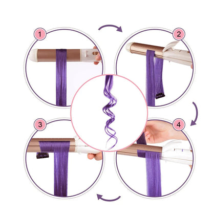 22-Inch Colored Clip-In Hair Extensions – 6pcs Straight Synthetic Party Highlight Hairpieces