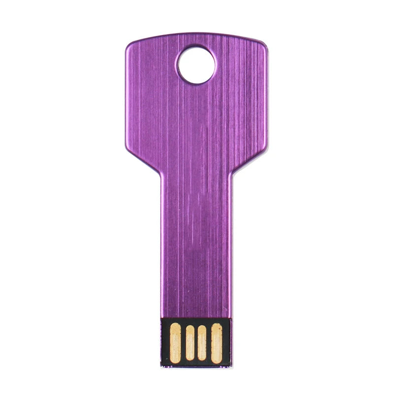 64GB Metal Key-Shaped USB Flash Drive – High-Speed U Disk, Real Capacity Storage (Black/Silver)