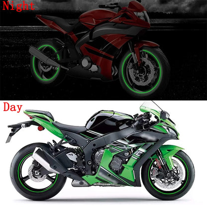Reflective Motorcycle Wheel Rim Stripe Tape - 17" & 18" Waterproof Tire Stickers for Moto Styling & Decoration