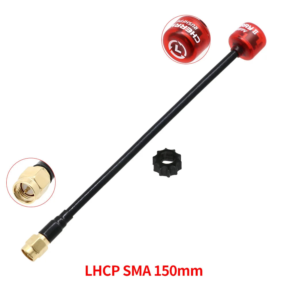 RUSHFPV Cherry 2 II 5.8G FPV Antenna — LHCP/RHCP SMA UFL IPEX MMCX for Freestyle Analog & Digital Drones