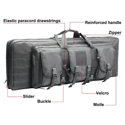 LQARMY Tactical Double Rifle Case – Molle Backpack Gun Holster for Hunting, Sniper & Airsoft (32/38/42/48 inch)