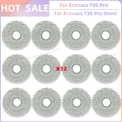 Replacement Parts for Ecovacs T30 Pro Omni & YEEDI M12 Ultra Plus – Main Roller, Side Brush, Filter, Dust Bag, Mop Cloth