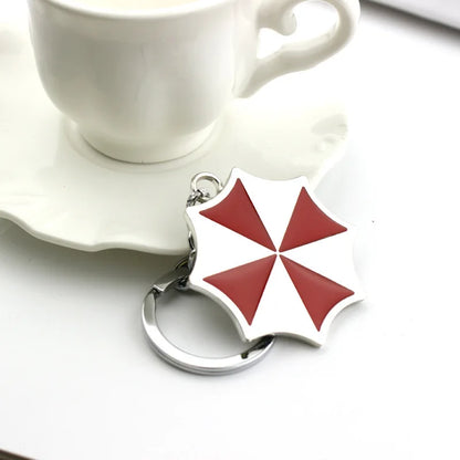 Resident Evil Umbrella Corporation Keychain - Movie-Inspired Mini Umbrella Charm for Keys, Bags and Cars
