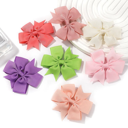 20/40PCS Sweet Candy Color Bow Hair Clip Set – Cute Ribbon Hairpins for Baby Girls & Kids Hair Accessories Gift