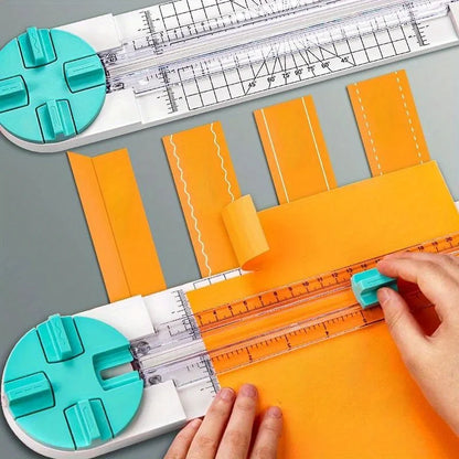 4-in-1 Multi-function Paper Cutter: 360-Degree Rotary Paper Cutter with Creasing Machine - Hand-Cutting Art Tools