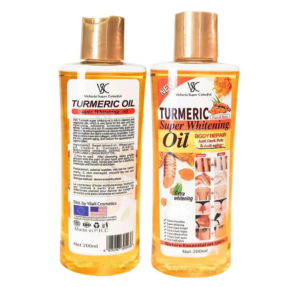 Turmeric Essential Oil 200ml – Moisturizing Body & Facial Massage Oil, Brightening & Smoothing Aromatherapy Skin Care