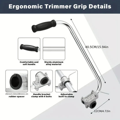 Ergonomic Trimmer Handle Grip – Adjustable Lawn Weed Whacker Auxiliary Handle for Lawn Care, Weeding & Garden Trimming Tool Accessory