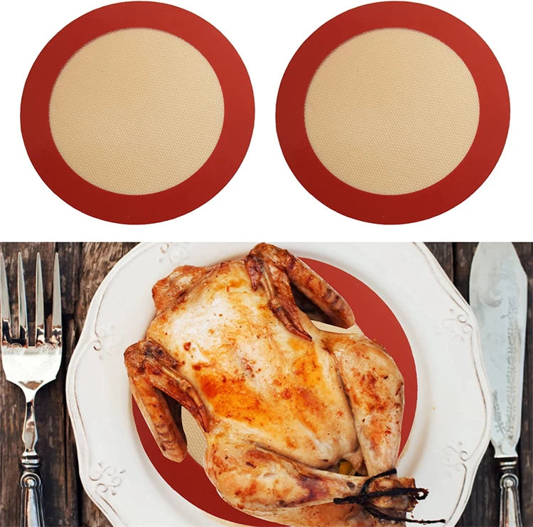 LMETJMA Round Silicone Baking Mats – Non-Stick, Food-Grade & Reusable for Macarons, Cookies & Oven Use