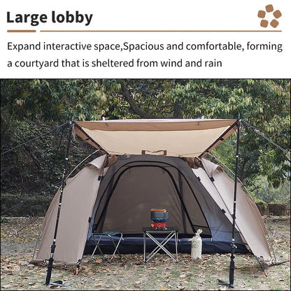 Fireproof Hot Tent for 2 People – Waterproof Extend Dome with Stove Jack & Snow Skirt, 4-Season Camping, Hiking, Hunting Winter Shelter