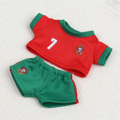 17cm Labubu Football Doll Clothing DIY Vinyl Pendant Toy for Boys – Size 7 Sportswear V1V2 V3