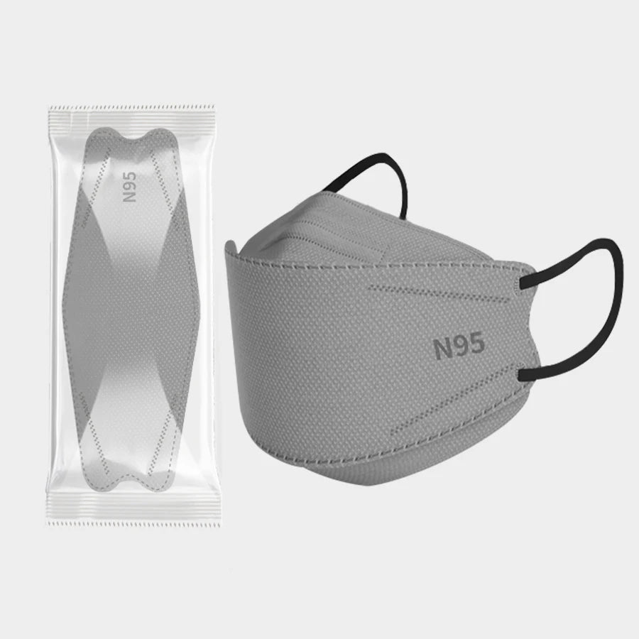 20-120PCS Disposable Fish-Shaped KN95 Face Masks – 4-Layer Protective, Breathable Mask for Men & Women
