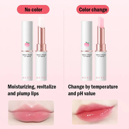Honey Peach Color-Changing Lip Balm – Moisturizing Lip Plumper Hydrating Nourishing Lip Care Cosmetic