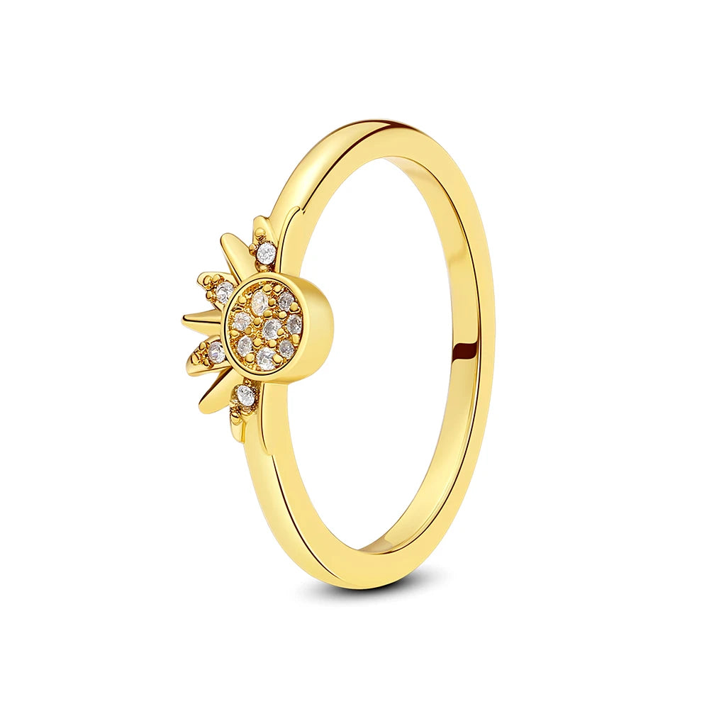 925 Sterling Silver Women’s Ring – Crown, Heart & Wishbone Design with Crystal, Rose Gold Engagement & Wedding Jewelry