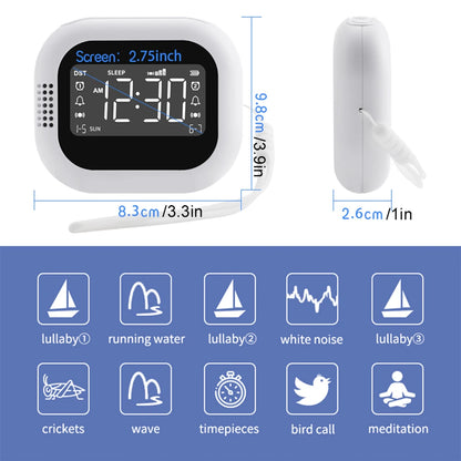 LED Vibration Alarm Clock - Rechargeable Wake-Up Clock with White Noise & Natural Sound