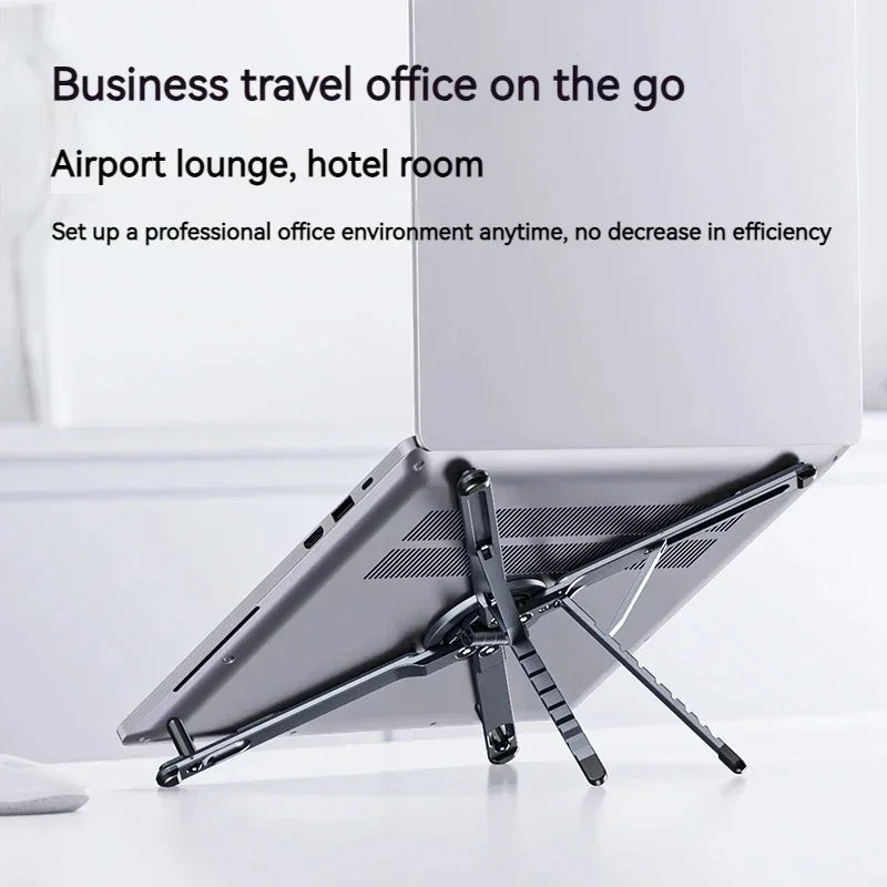 Foldable Magnetic Laptop Stand - Adjustable Aluminum Alloy Holder for Notebooks, Phones, and Tablets with Heat Dissipation