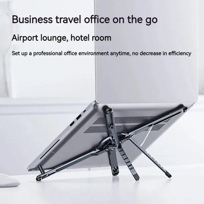 Foldable Magnetic Laptop Stand - Adjustable Aluminum Alloy Holder for Notebooks, Phones, and Tablets with Heat Dissipation