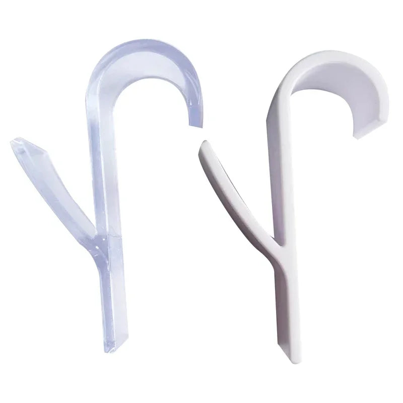 Versatile Kitchen & Bathroom Hanger Clips Storage Rack - White Clear Hanger for Heated Towel Radiator, Clothes, Scarves, Hooks, and More