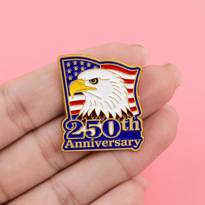 American Flag Lapel Pin - Patriotic Enamel Brooch Badge for Clothing, Gifts, and 250th Anniversary Commemoration