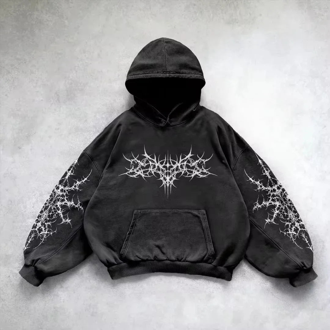 Women's Y2K Fleece Zipper Hoodie – Loose Fit Streetwear Punk Sweatshirt | Trendy Hip Hop Couple Style