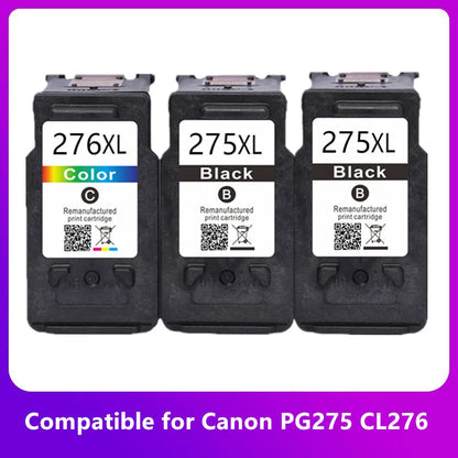 Remanufactured Canon 275XL 276XL Ink Cartridges Set – PG275 CL276 Compatible Printer Ink for Canon TS3522, TS3520 & TR4720