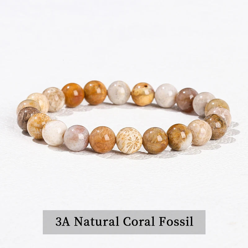 Natural Stone Beaded Bracelet - Obsidian, Fluorite & Quartz Healing Stretch Jewelry for Men & Women