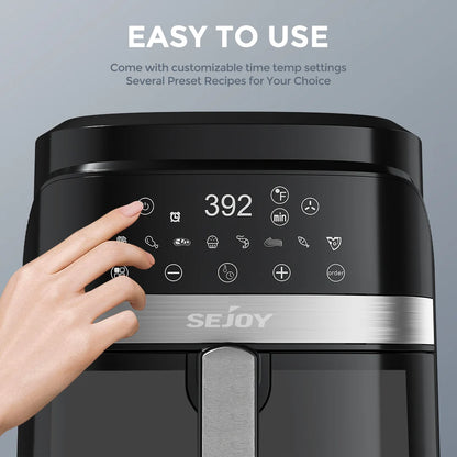 8-in-1 6L Electric Air Fryer Oven – Oilless Cooker for Roasting, Baking, Dehydrating & Keeping Food Warm, 120V