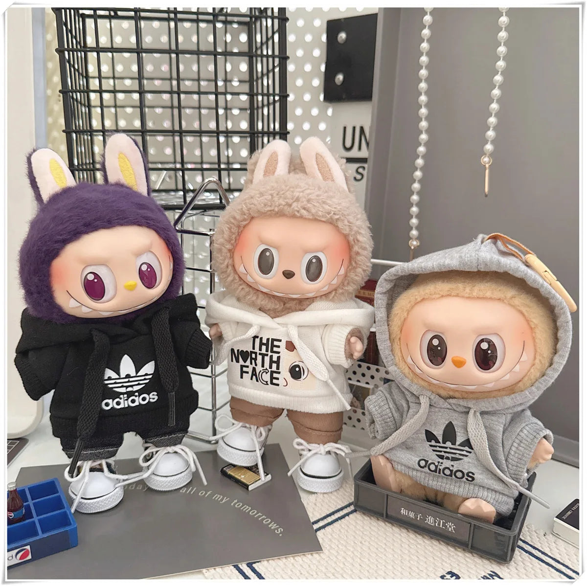 15/17cm Labubu V1 V2 Doll Clothing Set – Fashion Hoodie & Pants, Korean Idol Style DIY Accessories Toy Gift