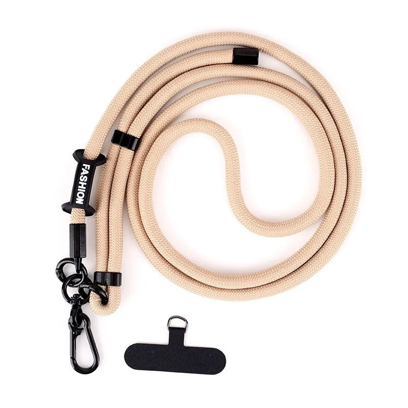 Adjustable Mobile Phone Strap Lanyard — Crossbody Neck Rope with Patch for iPhone & Cell Phone Hanging Cord