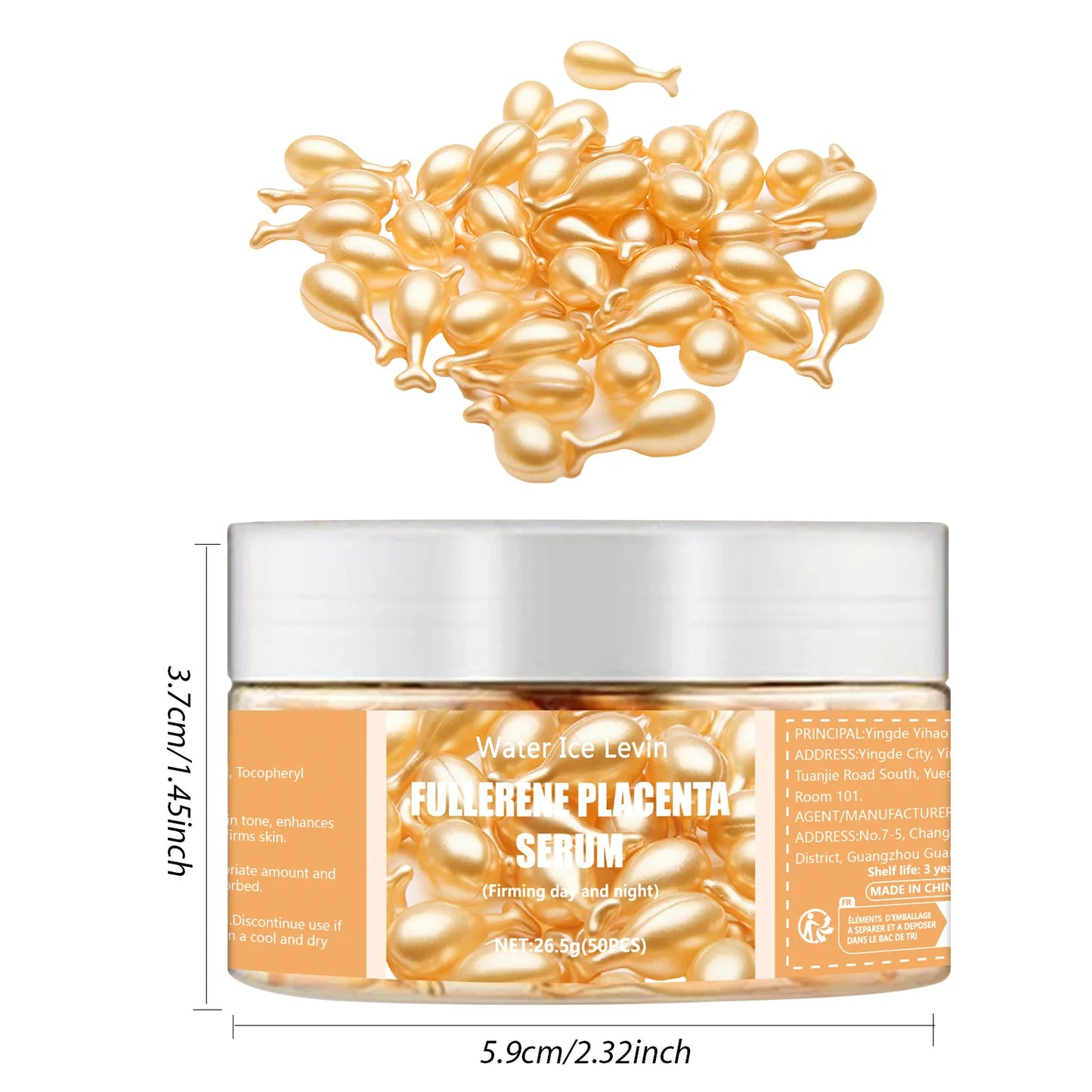 50pcs Collagen Face Care Capsules — Hyaluronic Acid Serum for Acne, Wrinkle Removal, Firming & Whitening Skin Care