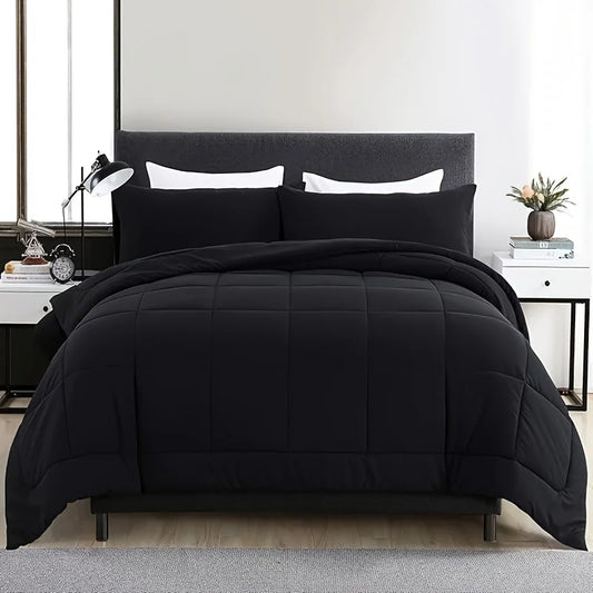 Full Size Bed Comforter Set – Soft Breathable All-Season Bedding with 1 Comforter & 1-2 Pillow Shams, Machine Washable