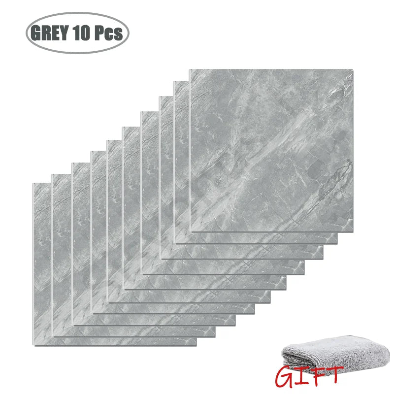 PVC Marble Wall & Floor Stickers - Waterproof Self-Adhesive Tile Decor for Kitchen & Bathroom