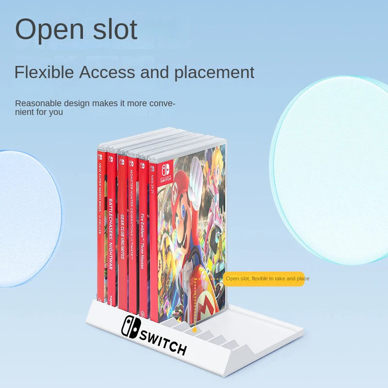 Nintendo Switch OLED Game Disc Storage Stand — Desktop Cassette Rack & Game Card Holder for NS Accessories