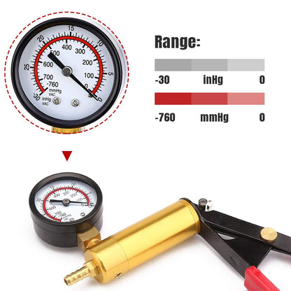 CAER Manual Brake Bleeder & Vacuum Pump Kit – 2-in-1 Handheld Automotive Fluid Tester with Gauge & Adapters