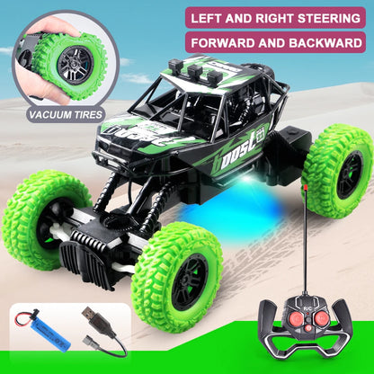 Remote Control Off-Road Toy Car - Colorful Flashing Lights and Rubber Wheels, Ideal Christmas Gift for Children