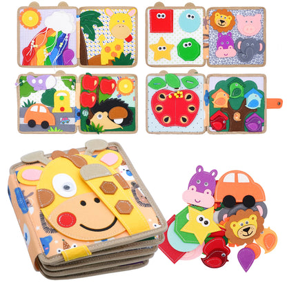 Baby Soft 3D Cloth Book – Montessori Early Learning Toy for Color Cognition & Basic Life Skills