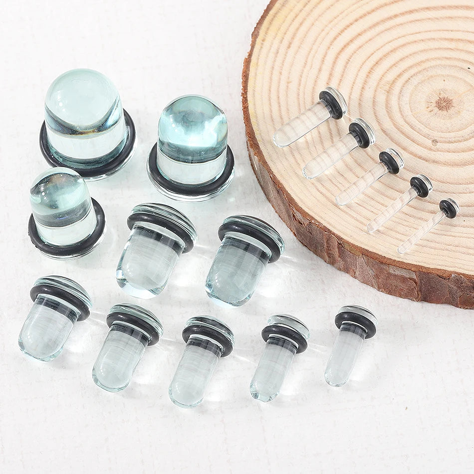 Glass Ear Tunnels & Plugs | Ear Stretchers, Expander Earrings for Women Body Jewelry 1.6–16mm