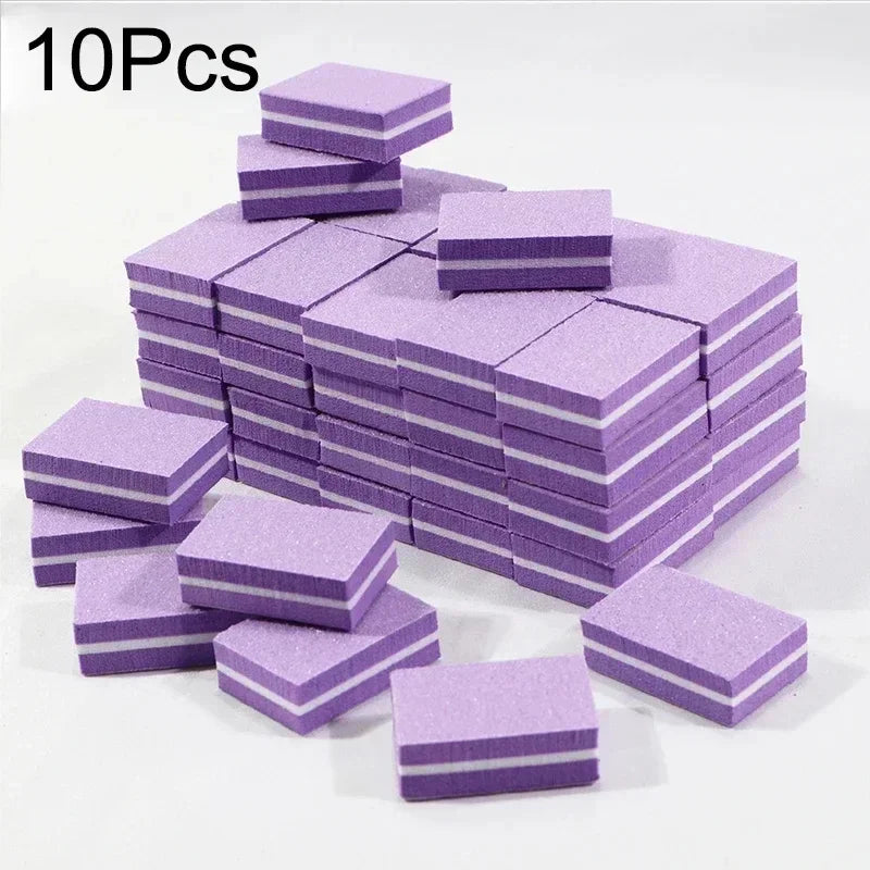 50Pcs Professional Nail Buffer Files – 100/180 Grit Mini Sandpaper Manicure Tools for Nail Shaping, Polishing & Care Accessories