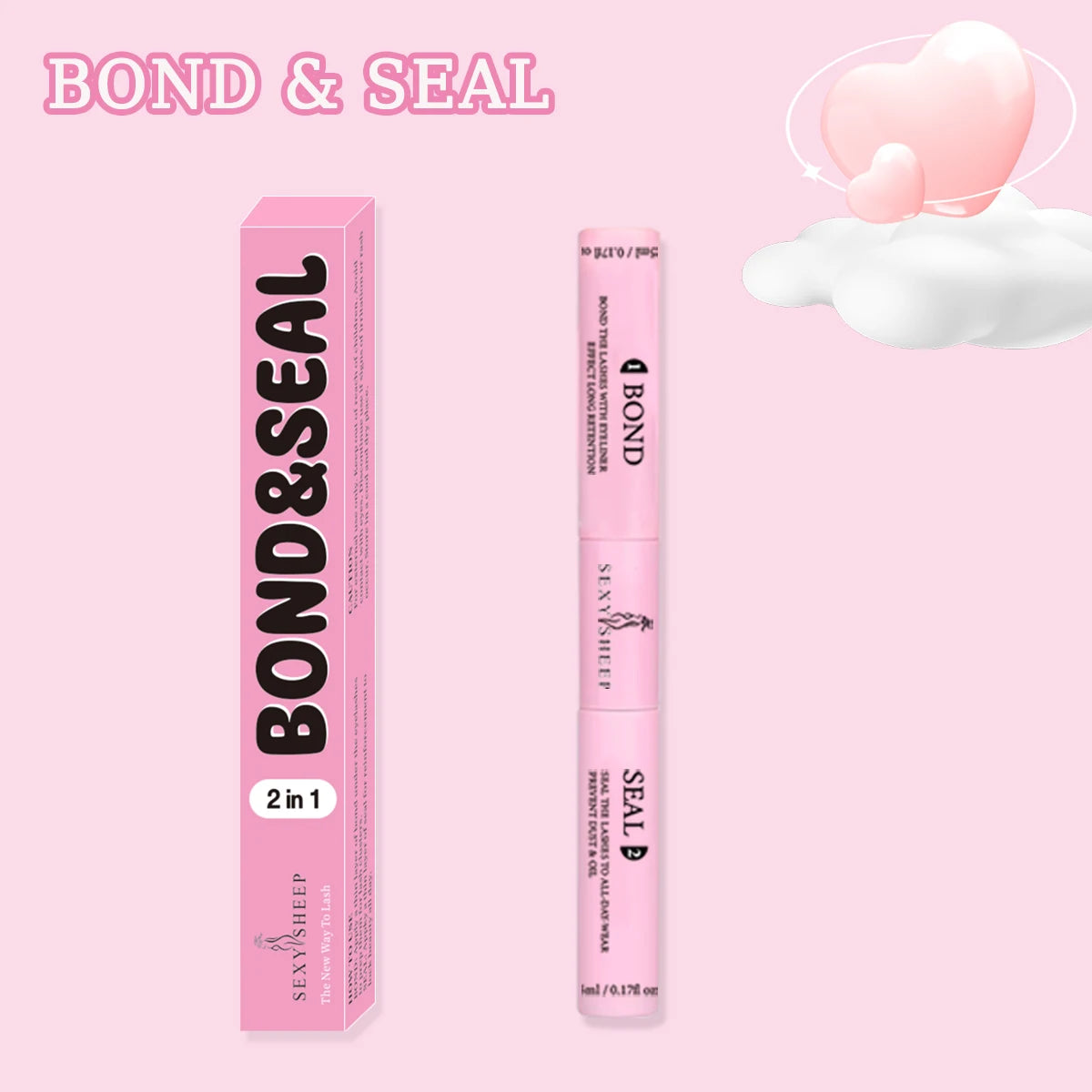 10ML Lash Cluster Glue & Seal – 2-in-1 Eyelash Adhesive for Long-Lasting Black Lash Bond