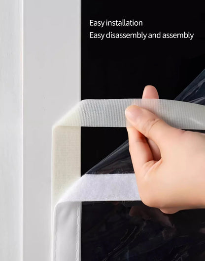 Winter Insulated Window Curtains – Thick Transparent Plastic, Windproof & Cold-Proof Sealing Screens