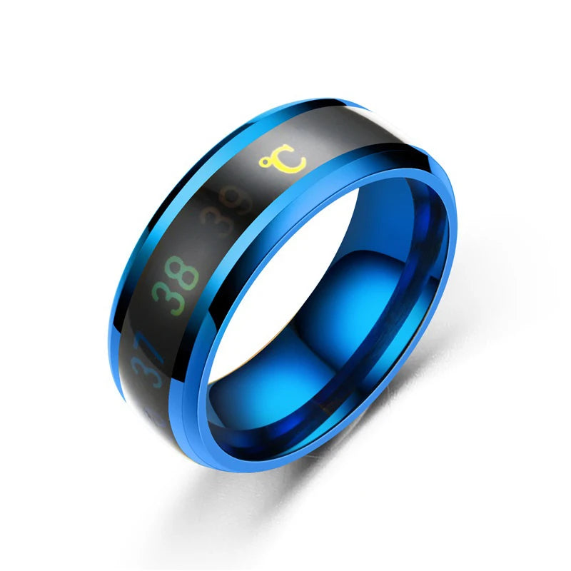 Smart Stainless Steel Mood Ring – Temperature Sensitive Couple Ring, Waterproof Intelligent Color Changing Jewelry Accessories