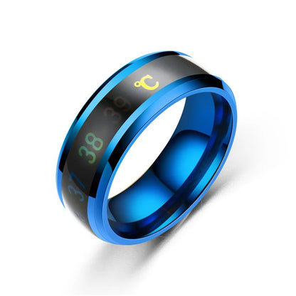Smart Stainless Steel Mood Ring – Temperature Sensitive Couple Ring, Waterproof Intelligent Color Changing Jewelry Accessories