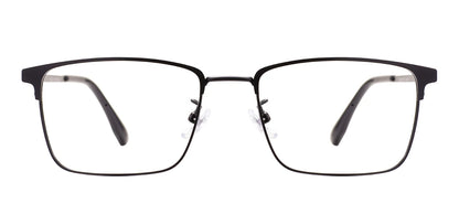 Comfortable Rectangular Men’s Business Glasses – Full Rim Browline Metal Frame for Optical Prescription Lenses