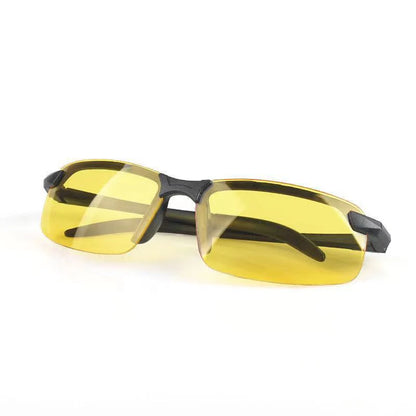 Night Vision Driving Glasses – Anti-Glare Half Frame Sunglasses for Men & Women Day/Night Sports Eyewear