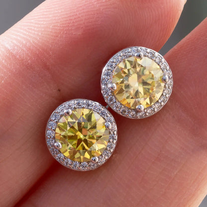 925 Sterling Silver Moissanite Earrings – 1 Carat Round Studs, Engagement, Wedding & Daily Wear Luxurious Gift for Women