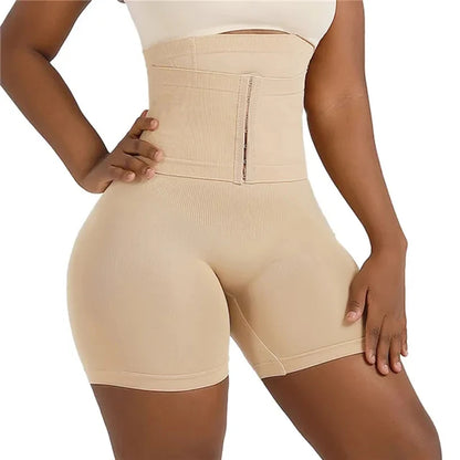 Women's Shapewear Tummy Control Shorts – High-Waisted Body Shaper Fajas with Hook Butt Lifter Slimming Underwear