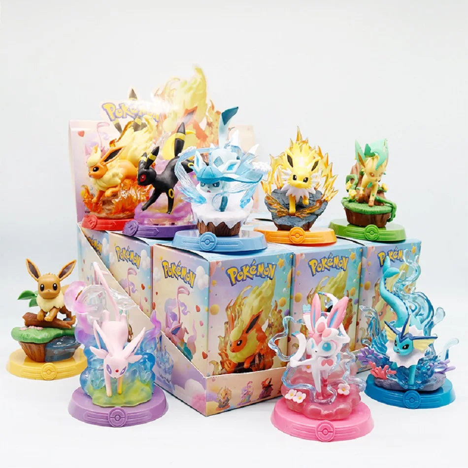 Pokémon Pikachu and Eevee Blind Box Figures - 8-Style Anime Collectible Action Dolls and Desktop Decorations for Birthday Gifts